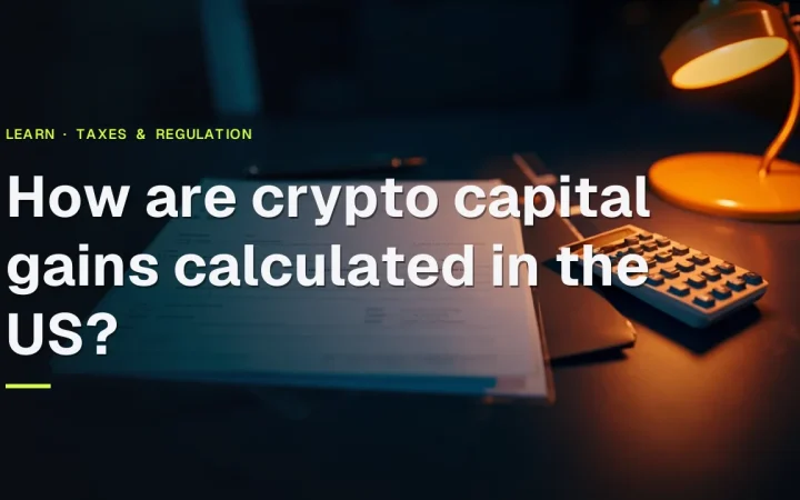 The title of the guide over a dark desk with blank tax forms, a calculator, a pen, and a folder in warm light.