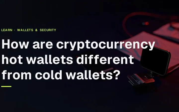 The guide title over a dark navy desk with a phone, a metal hardware wallet and paper.