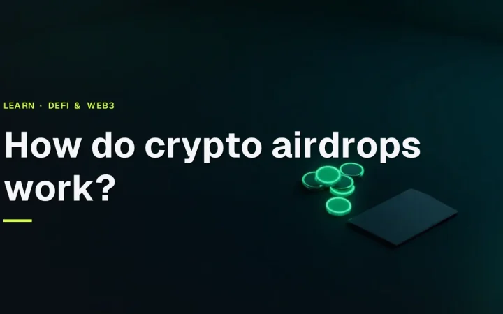 A dark navy background with glowing emerald tokens and a blank wallet card on the right, empty space on the left