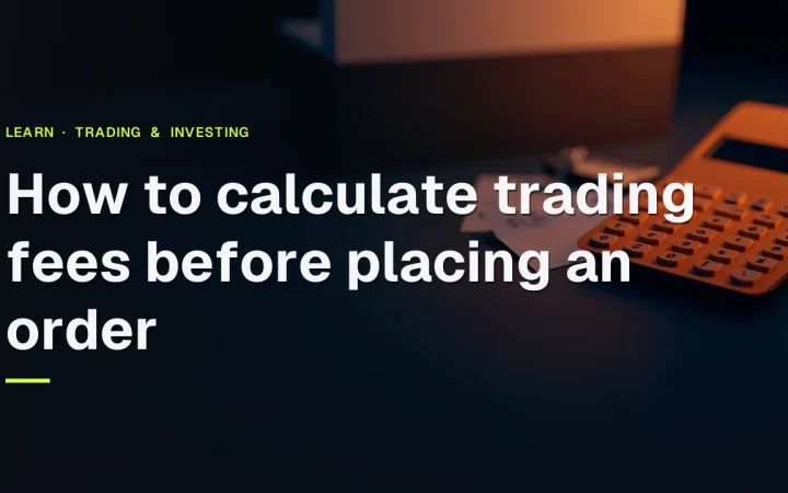 A dark desk with a glowing calculator, blank paper slips and a folder on the right, with the guide title over the empty left side.