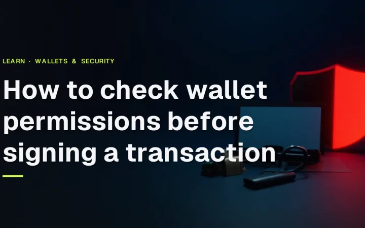 The guide title sits over a dark desk with a hardware wallet, a steel plate, a padlock and a red glowing shield edge.