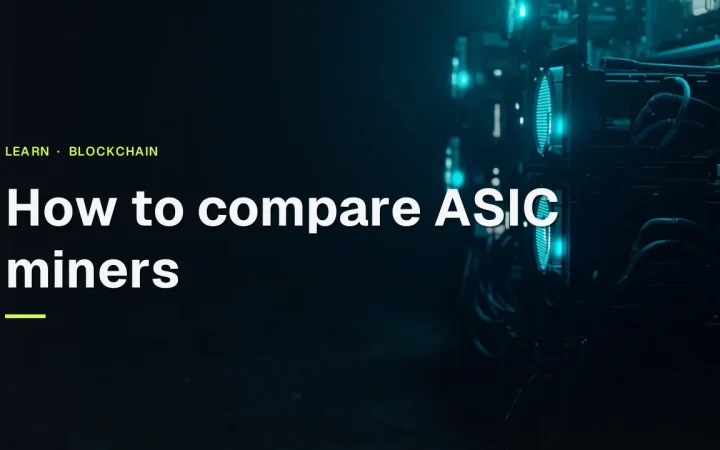 A dark scene of mining machines with glowing cyan fans and cables on the right, title on the left.