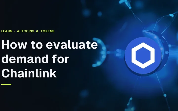 The guide title and the Chainlink logo over a dark navy background with glowing blue linked glass orbs and light beams on the right.