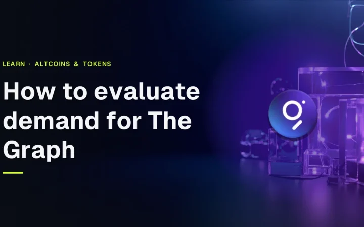 The Graph logo and title over a dark navy background with glowing violet glass blocks and light filaments on the right.