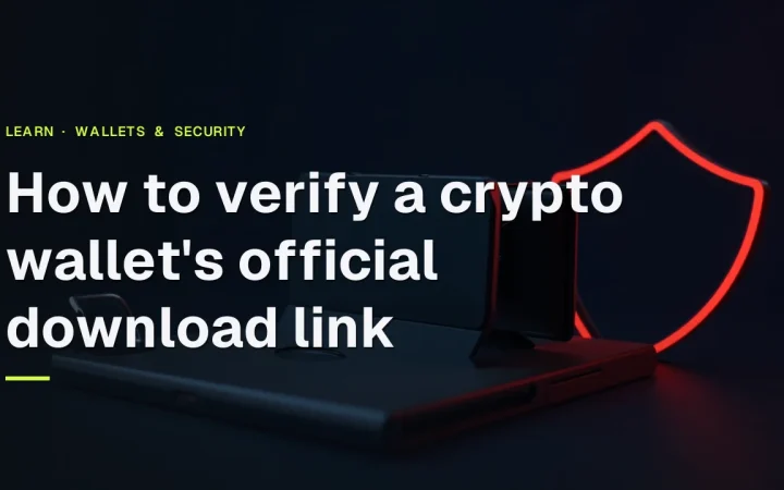 The guide title over a dark desk with a hardware wallet, steel plate and padlock in red and navy.
