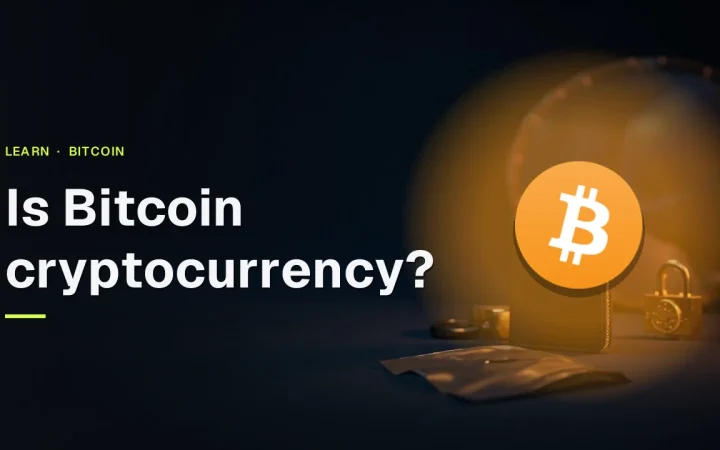 The guide title and the Bitcoin logo over a dark desk with a hardware wallet, steel plate, padlock, and shield lit in orange.