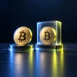 An exposed Bitcoin coin beside a coin in a transparent sleeve, illustrating native and wrapped BTC.