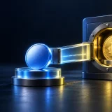 Bitcoin secured in a vault and linked to a separate blue representation token.