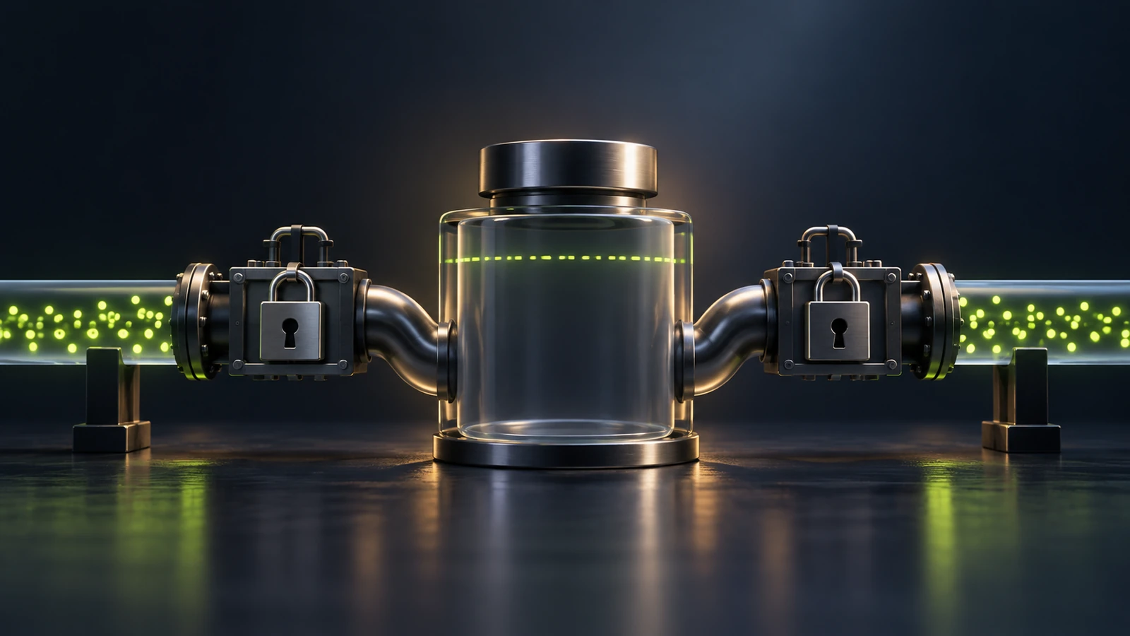 Two locked conditions block funds from entering a capped settlement vessel.