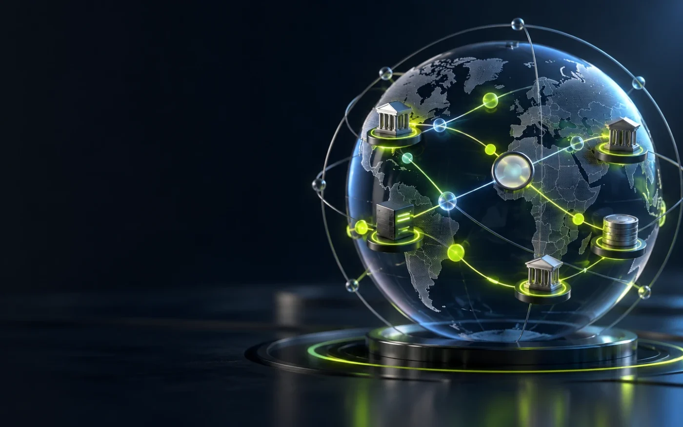 A global stablecoin network connects reserve, custody and transfer nodes across jurisdictions.