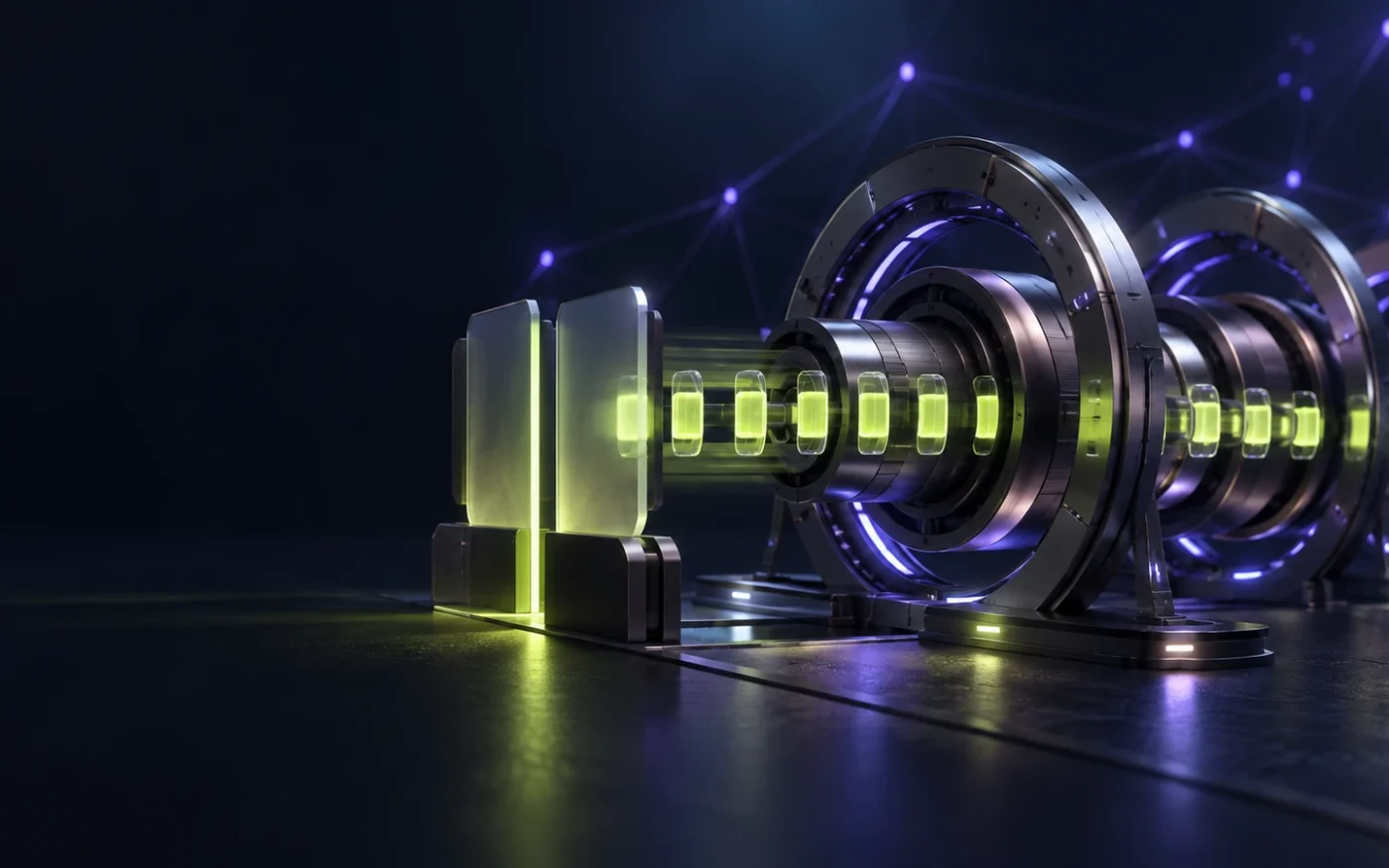 A high-speed Solana timing rotor approaches a controlled development stage gate.