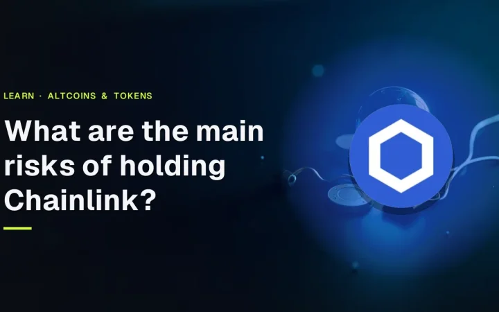 Chainlink logo over a dark background with a glowing orb, discs, and a padlock.