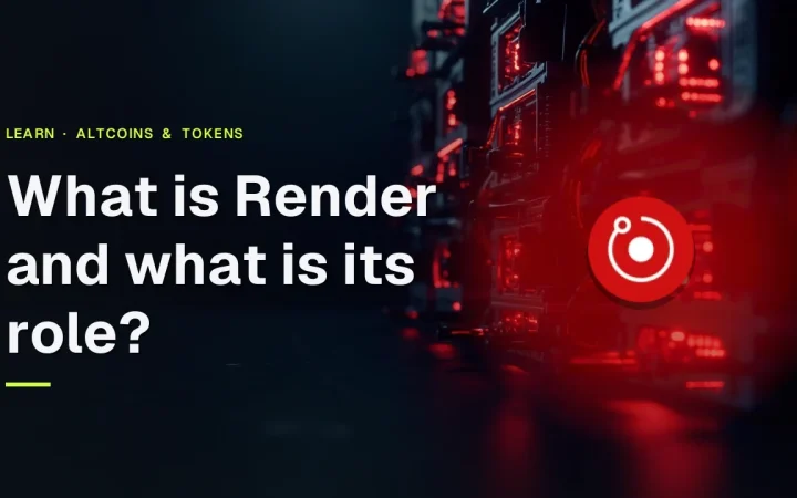The title What is Render and what is its role? with the Render logo over a dark server room of glowing red GPU machines.