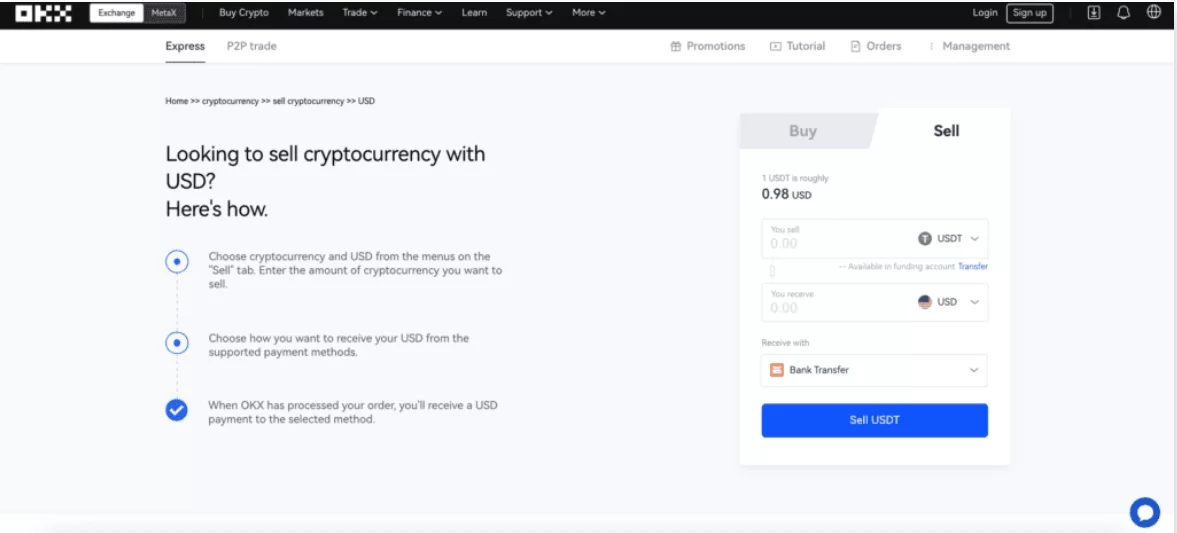 Deposit and withdrawal of funds OKX